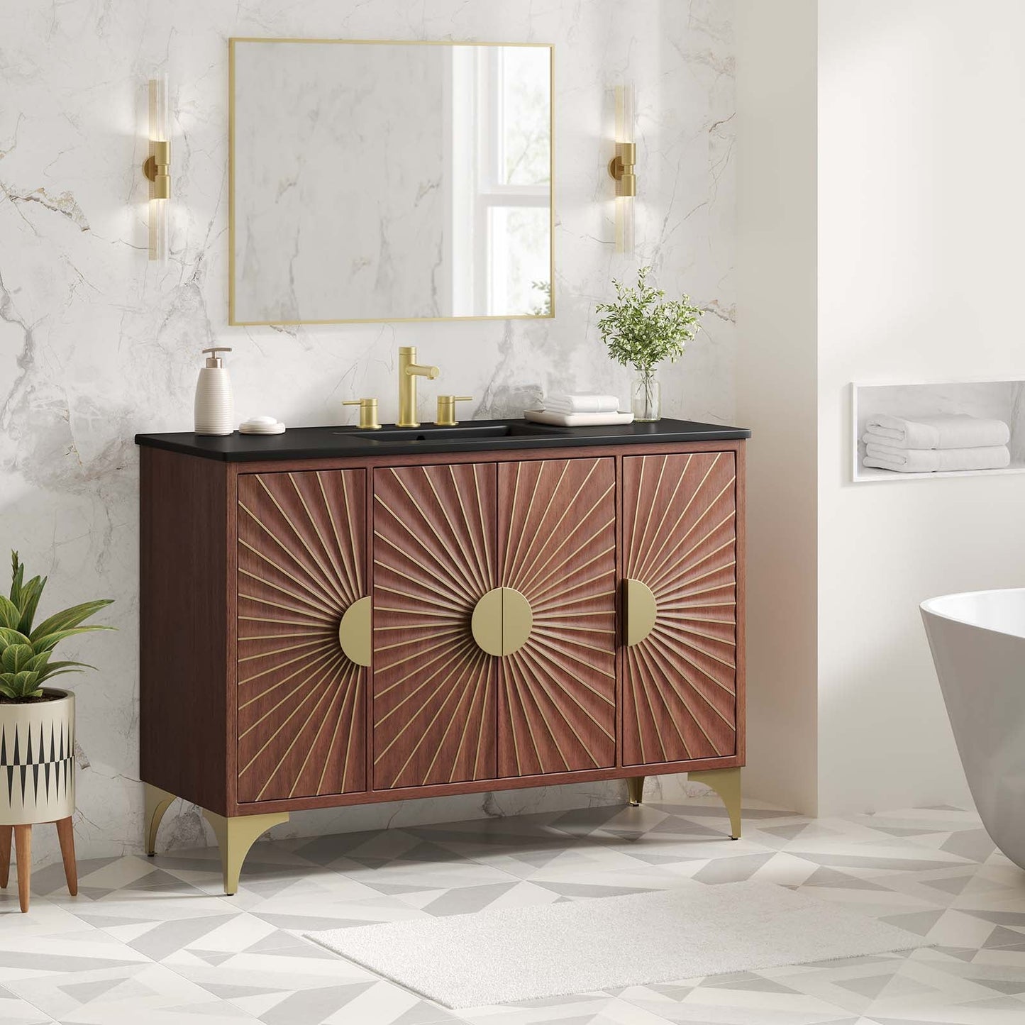 Daylight 48" Bathroom Vanity Black Walnut EEI-6304-BLK-WAL