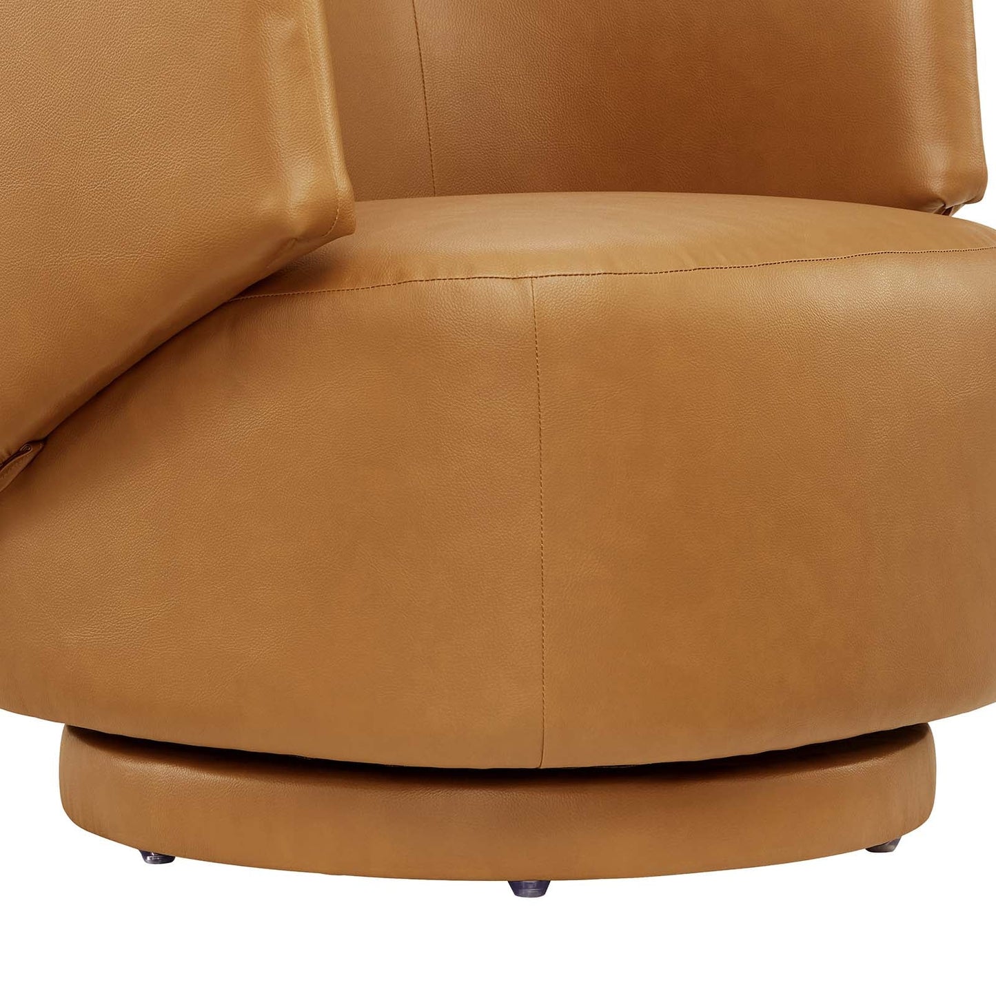 Celestia Vegan Leather Fabric and Wood Swivel Chair Tan EEI-6358-TAN