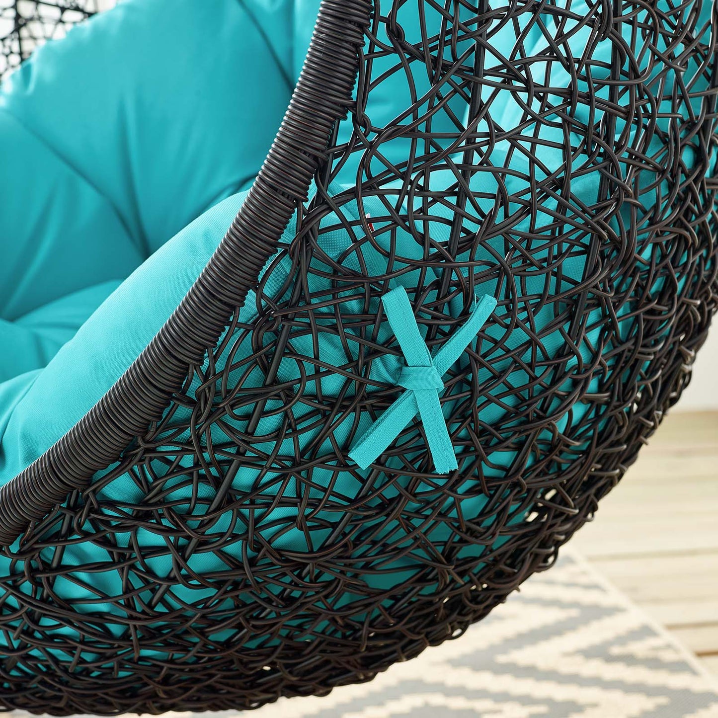 Encase Swing Outdoor Patio Lounge Chair Turquoise EEI-739-TRQ-SET