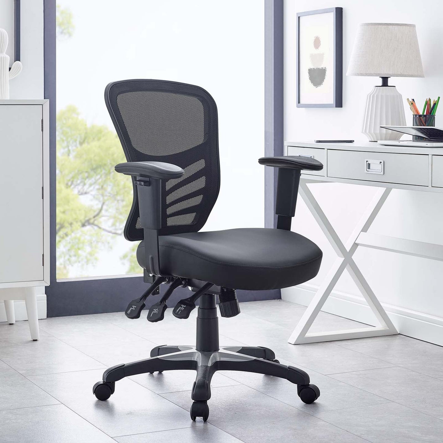 Articulate Vinyl Office Chair Black EEI-755-BLK