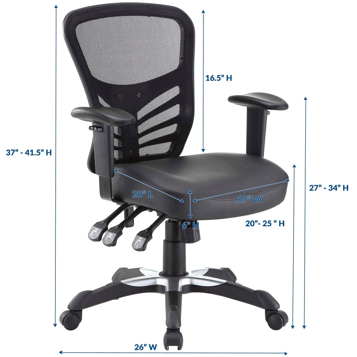 Articulate Vinyl Office Chair Black EEI-755-BLK