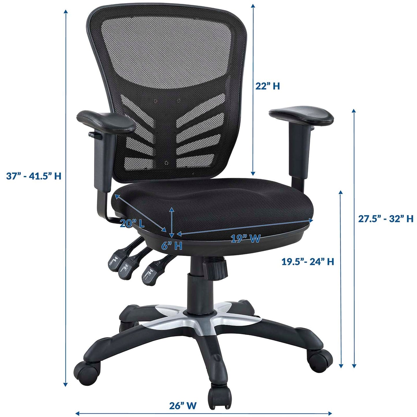 Articulate Mesh Office Chair Black EEI-757-BLK