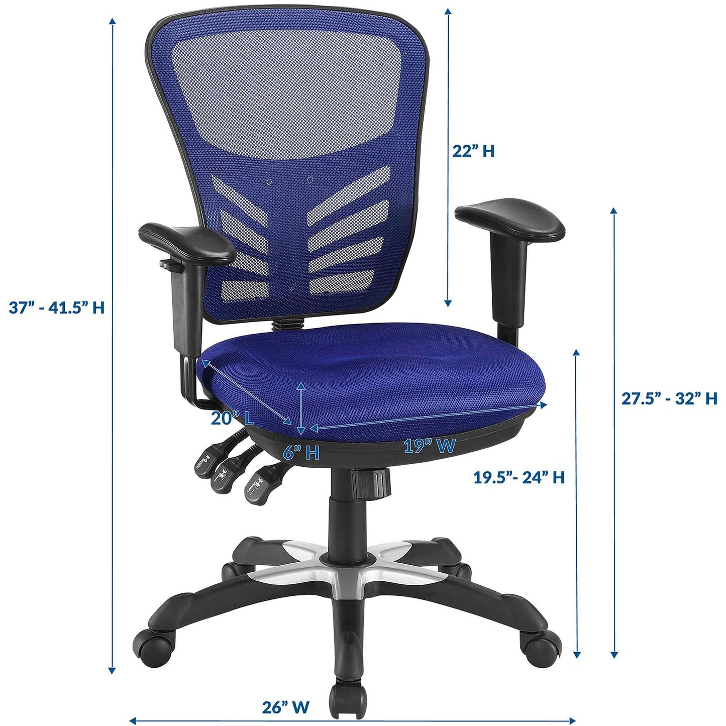 Articulate Mesh Office Chair Blue EEI-757-BLU