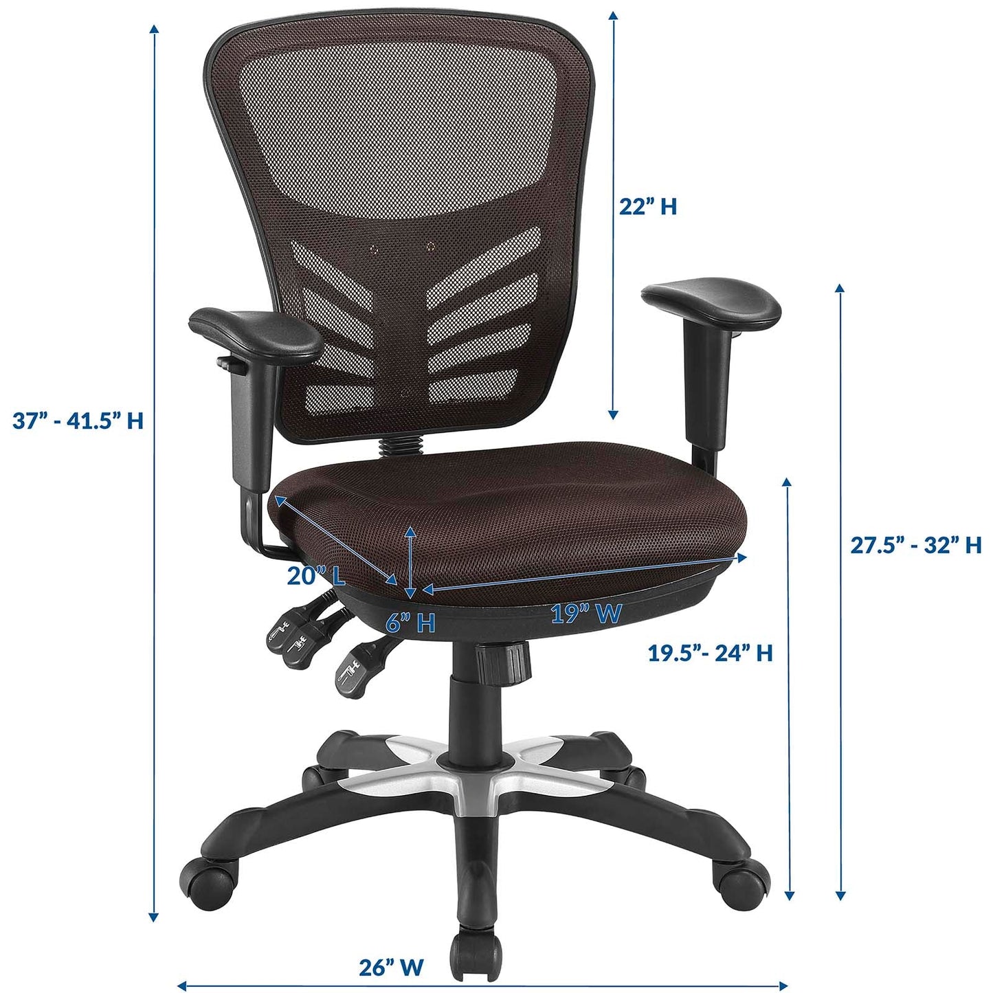 Articulate Mesh Office Chair Brown EEI-757-BRN