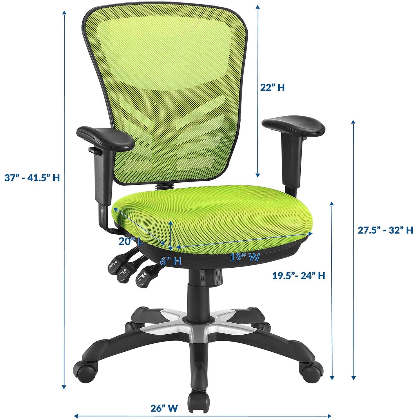 Articulate Mesh Office Chair Green EEI-757-GRN