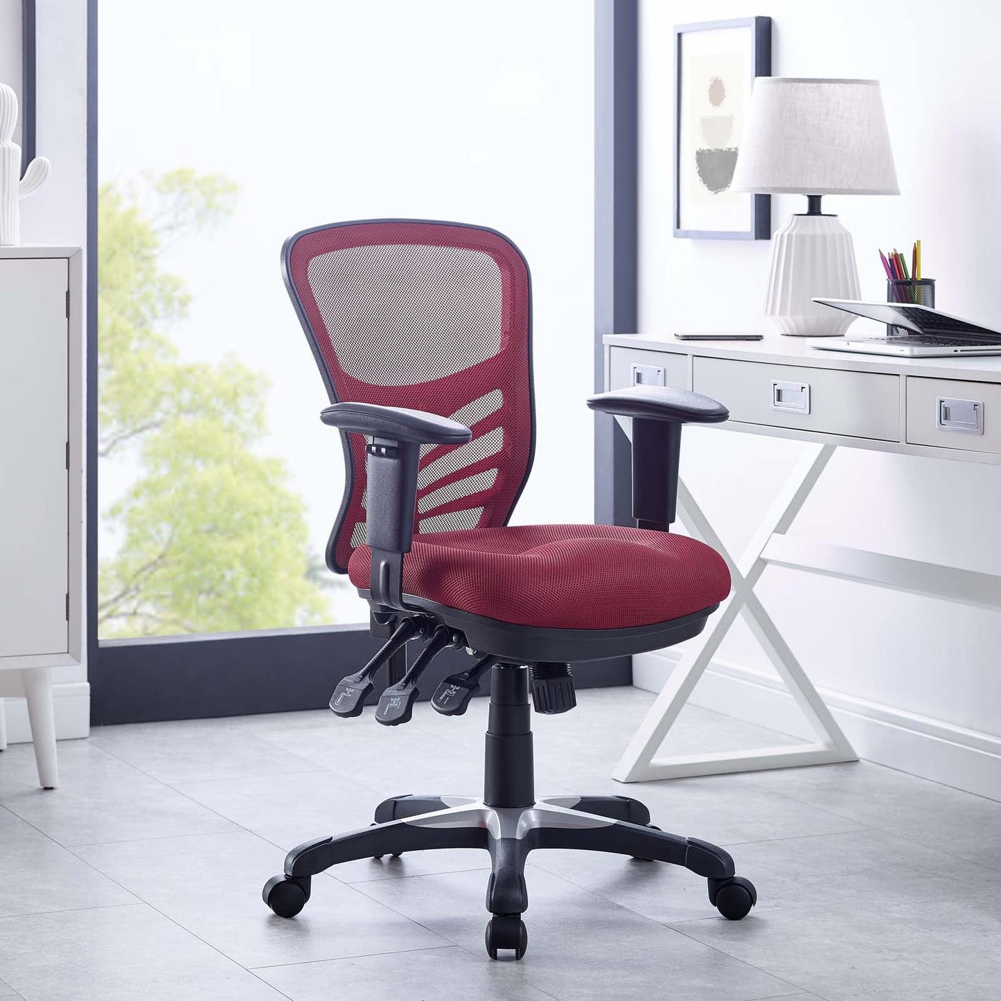 Articulate Mesh Office Chair Red EEI-757-RED