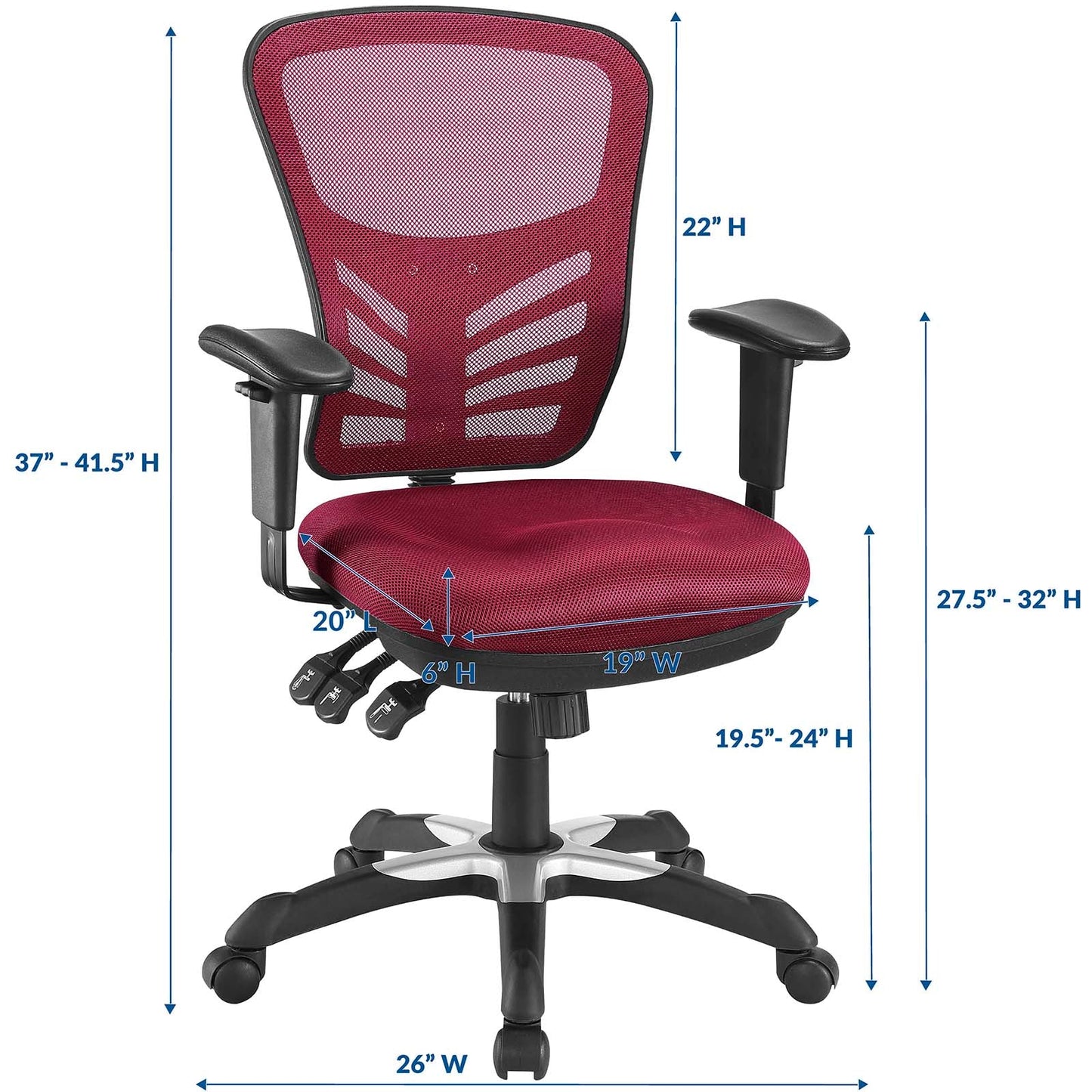 Articulate Mesh Office Chair Red EEI-757-RED