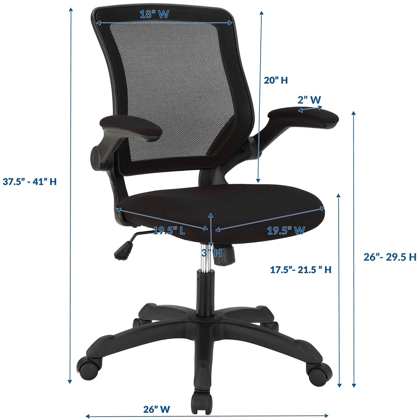 Veer Mesh Office Chair Black EEI-825-BLK