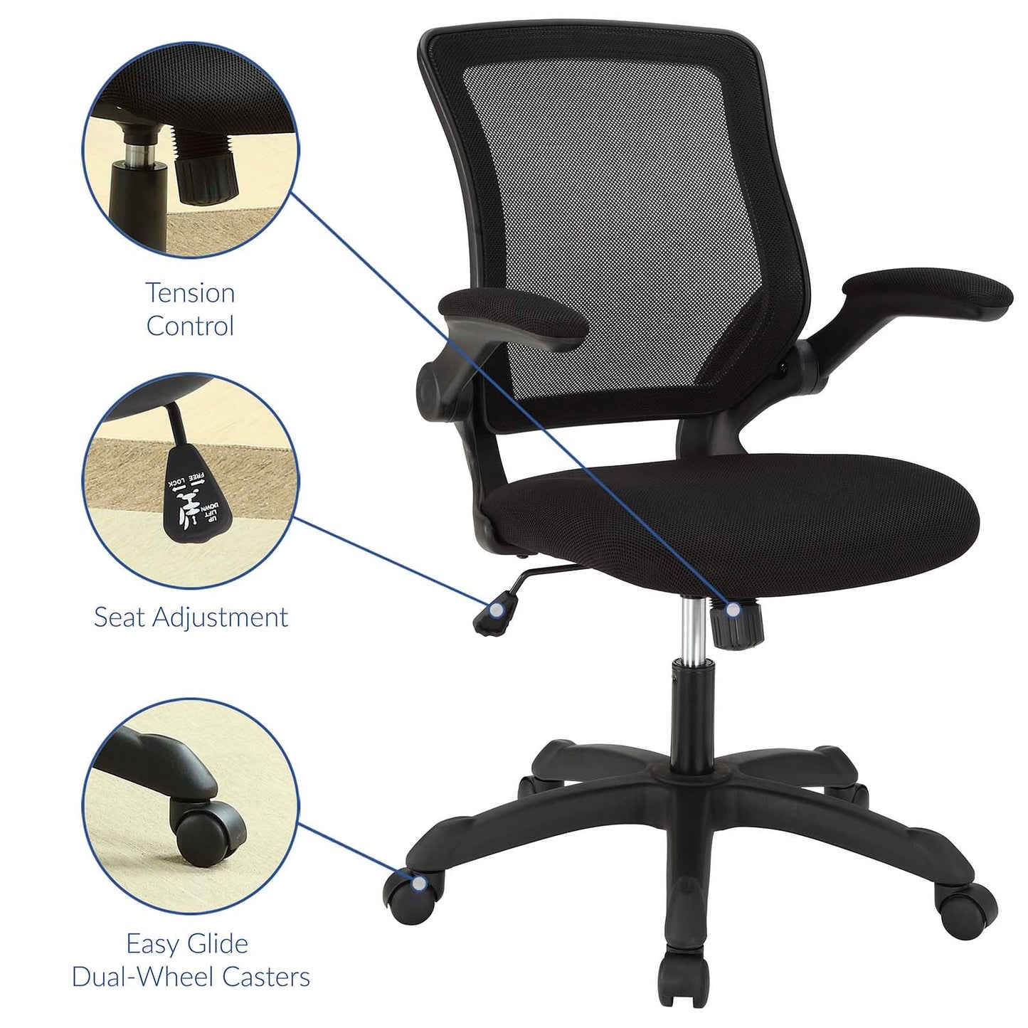 Veer Mesh Office Chair Black EEI-825-BLK