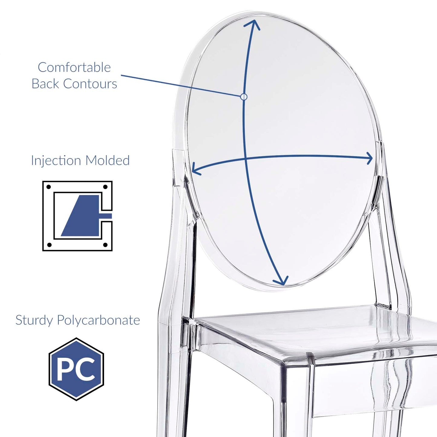 Casper Dining Chairs Set of 2 Clear EEI-906-CLR