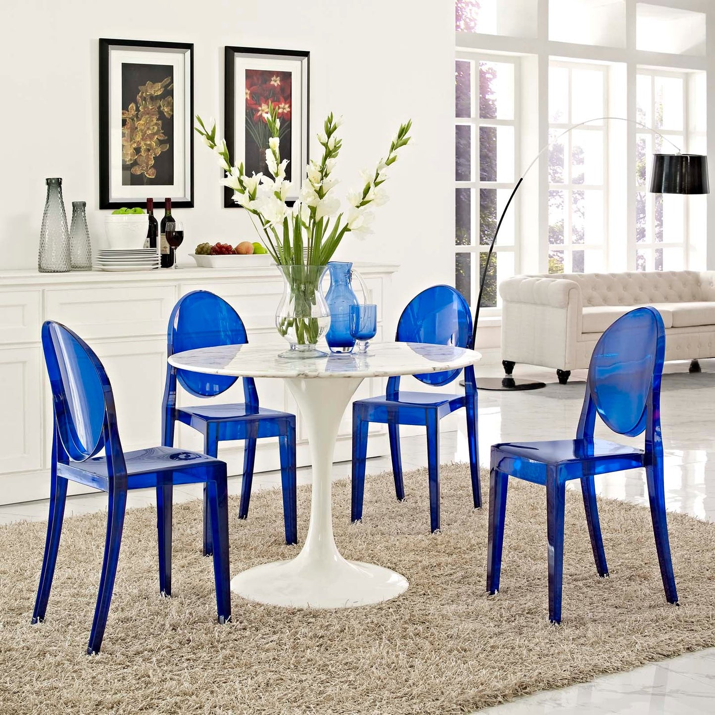 Casper Dining Chairs Set of 4 Blue EEI-908-BLU