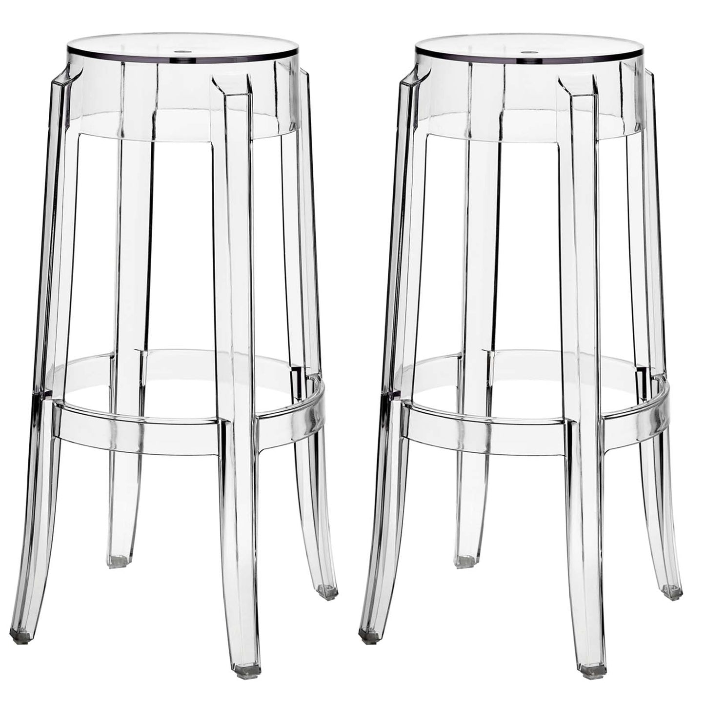 Casper Bar Stool Set of 2 Clear EEI-909-CLR