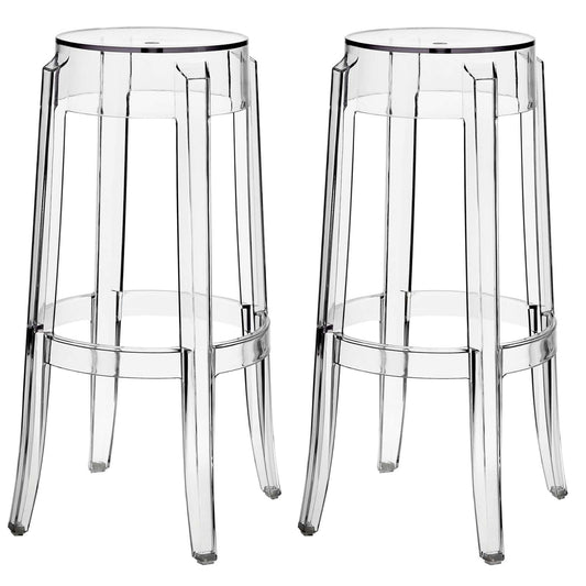 Casper Bar Stool Set of 2 Clear EEI-909-CLR