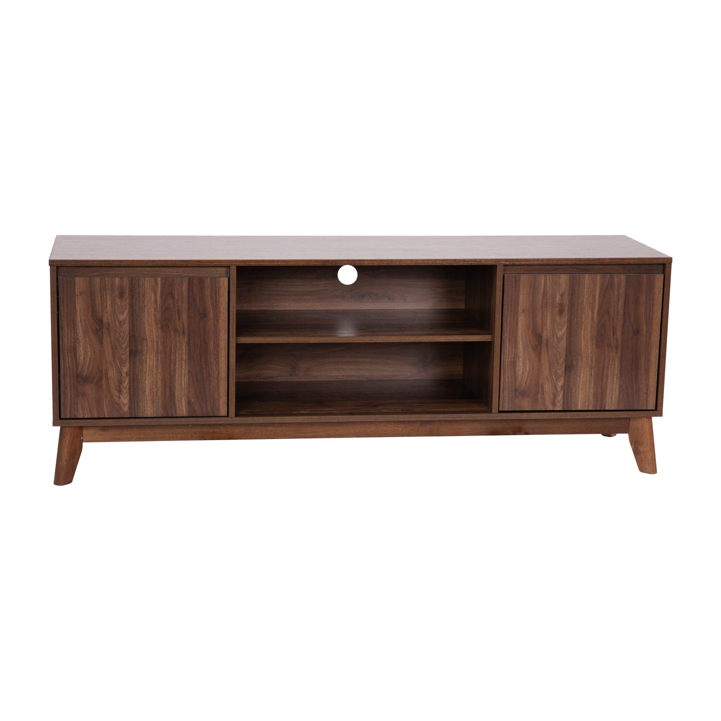 Walnut 60" TV Stand with Shelf EM-TV1500-WAL-GG