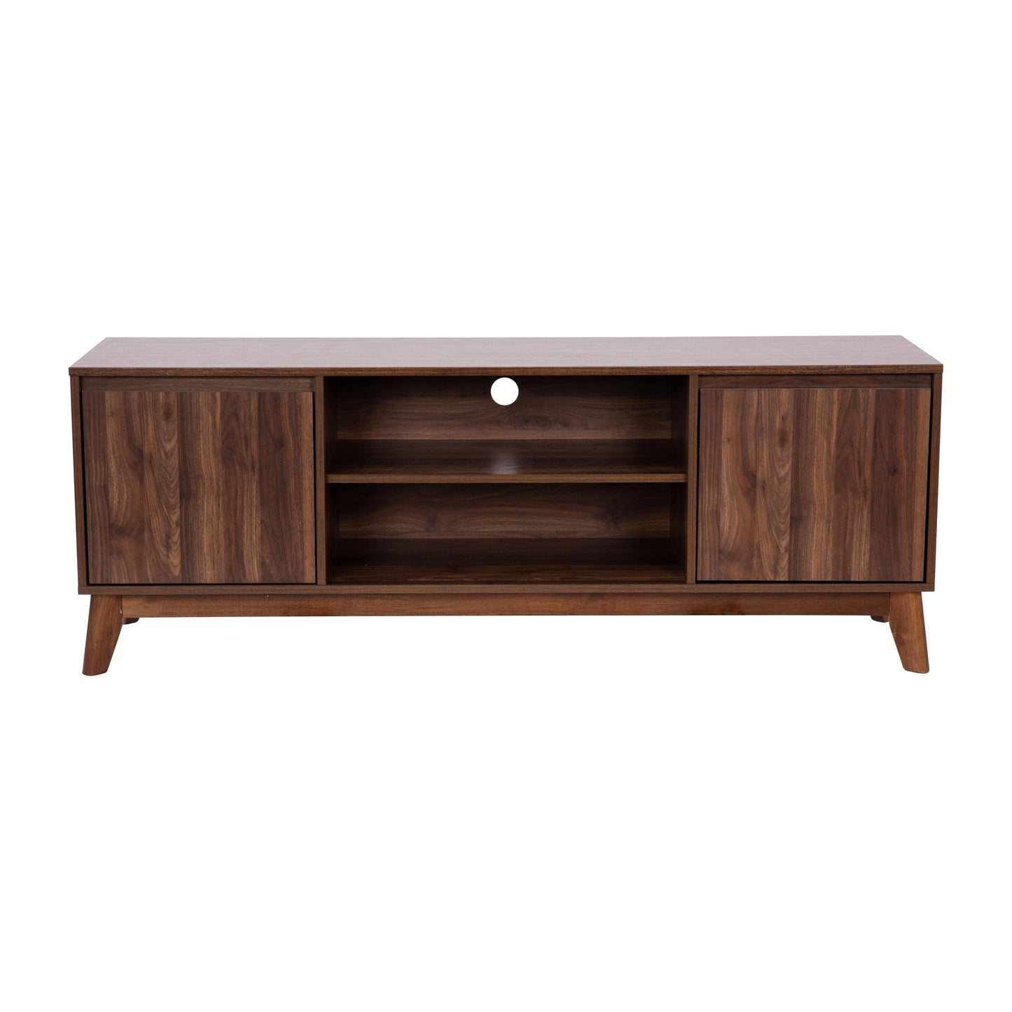 Walnut 60" TV Stand with Shelf EM-TV1500-WAL-GG