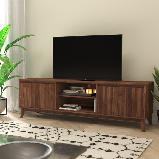 Walnut 70" TV Stand with Shelf EM-TV1801-WAL-GG