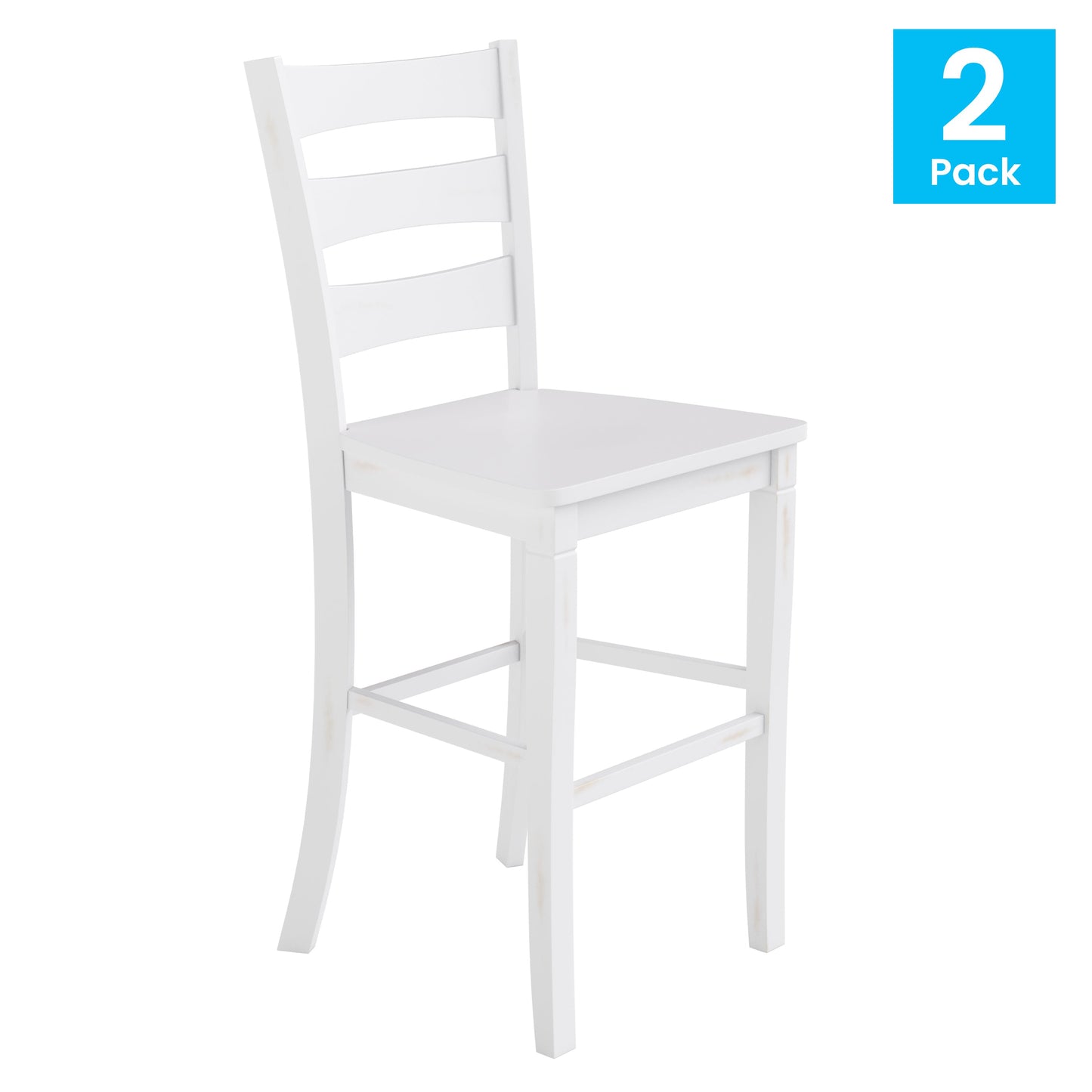 2PK White Wash Bar Stools ES-STBN5-29-WH-2-GG