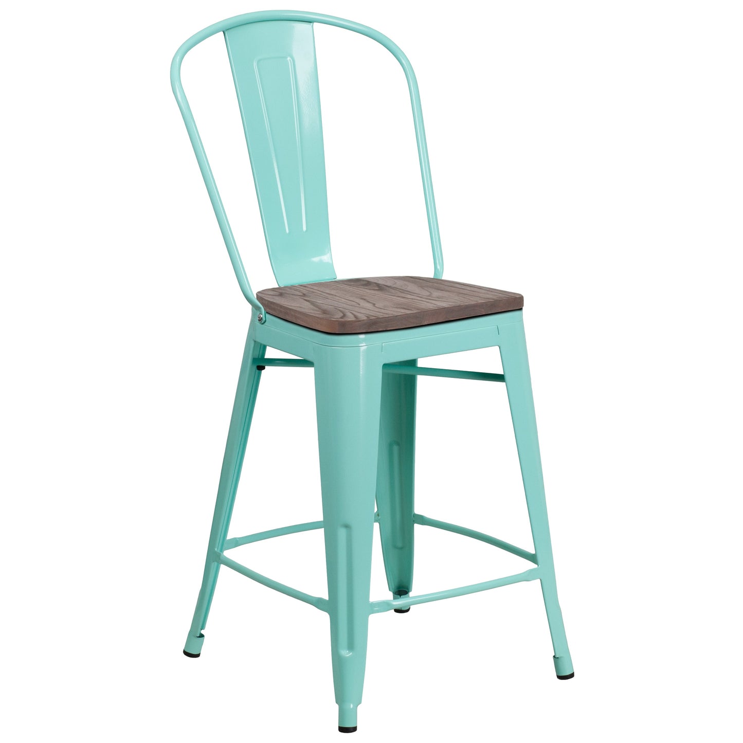 24" Mint Metal Counter Stool ET-3534-24-MINT-WD-GG