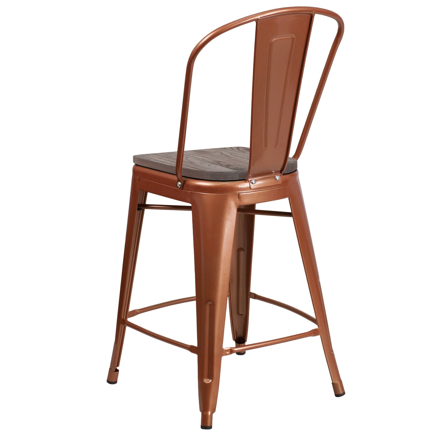 24" Copper Metal Counter Stool ET-3534-24-POC-WD-GG