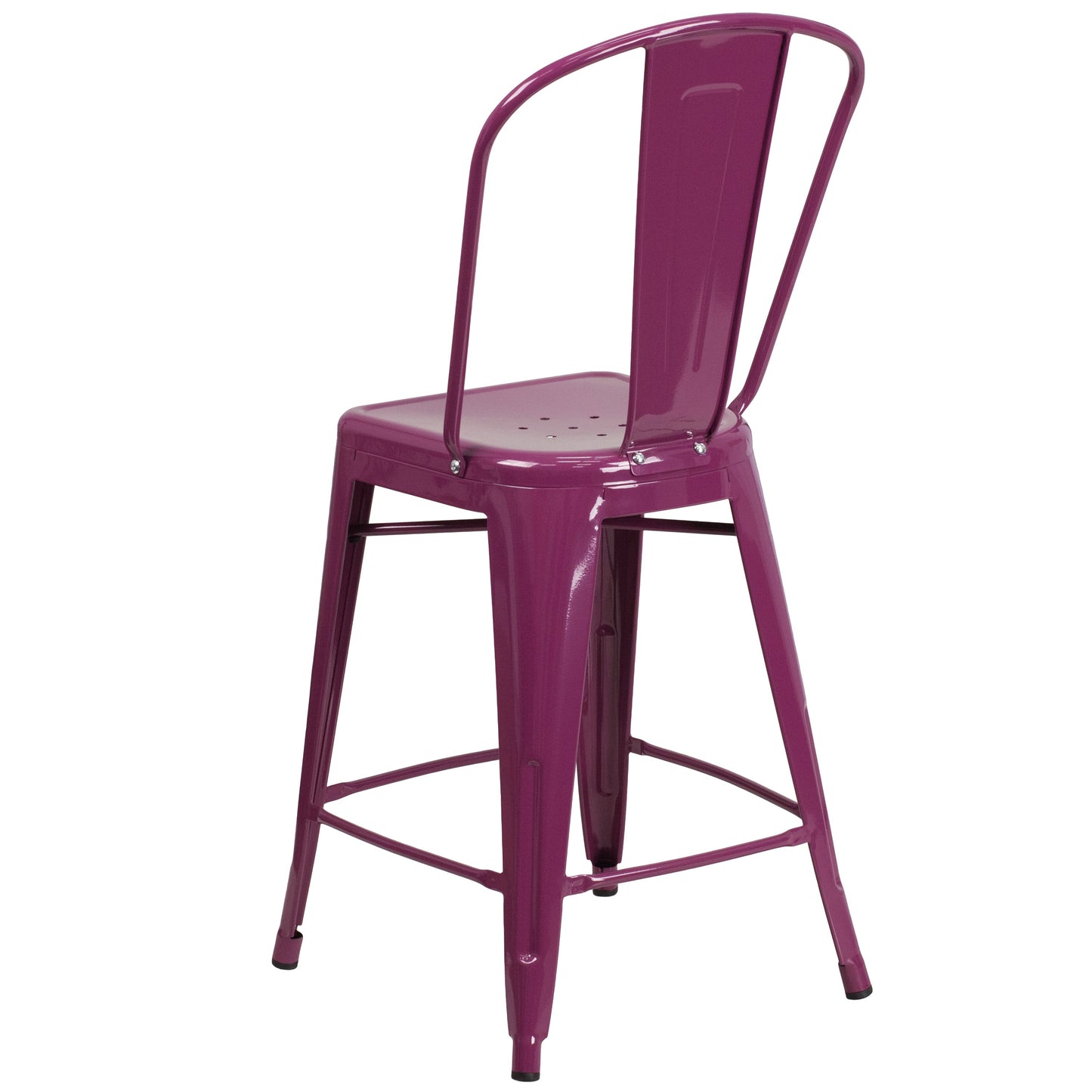 24" Purp Metal Outdoor Stool ET-3534-24-PUR-GG