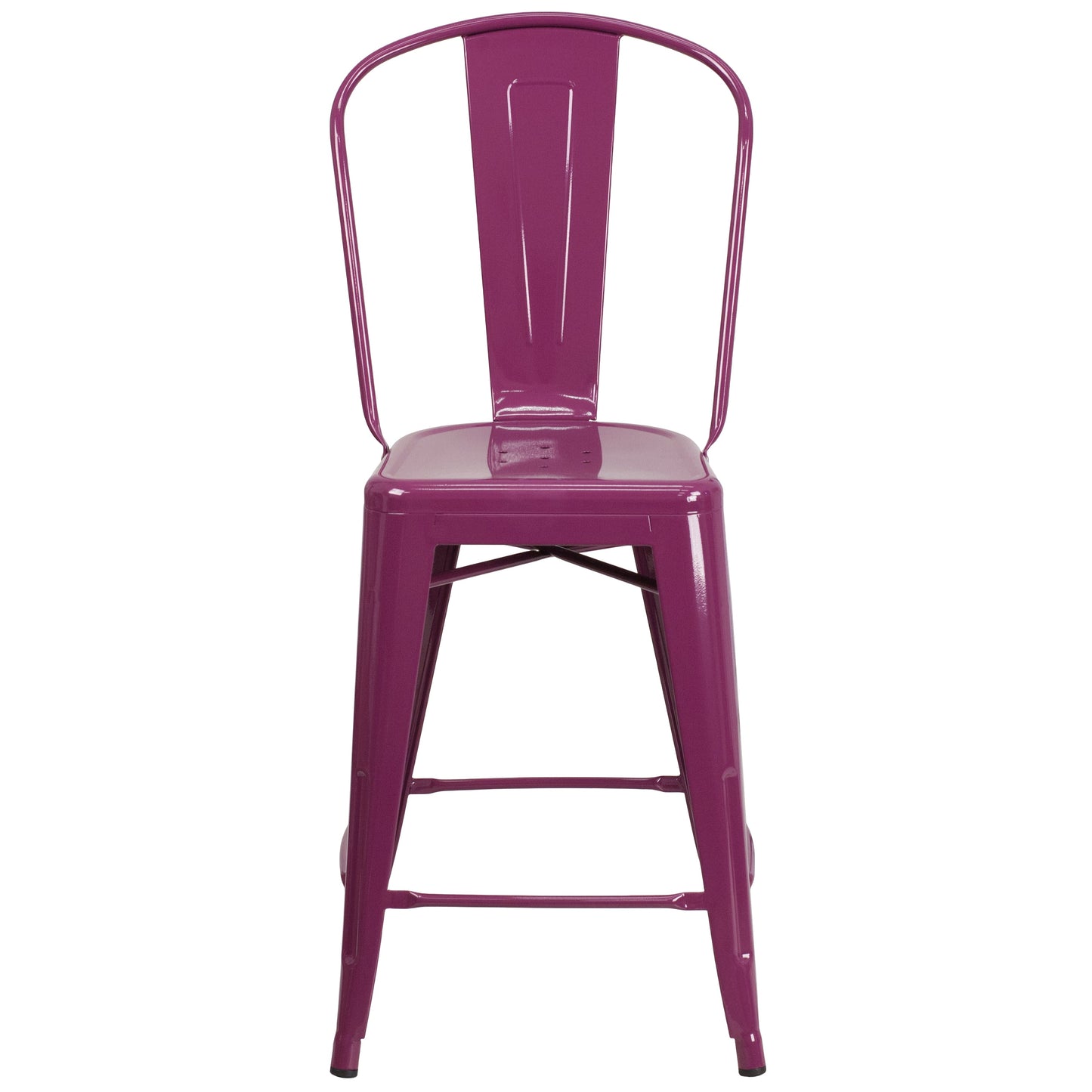 24" Purp Metal Outdoor Stool ET-3534-24-PUR-GG