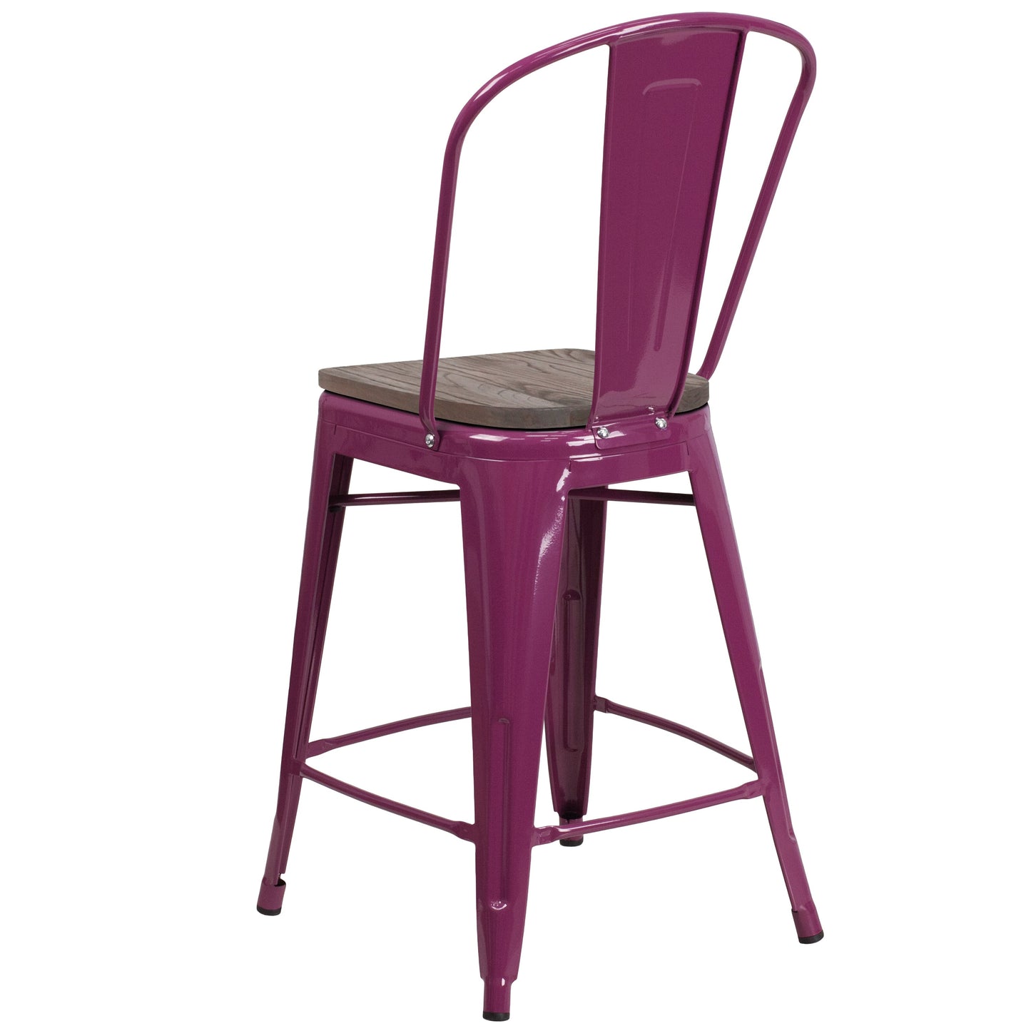 24" Purple Metal Counter Stool ET-3534-24-PUR-WD-GG