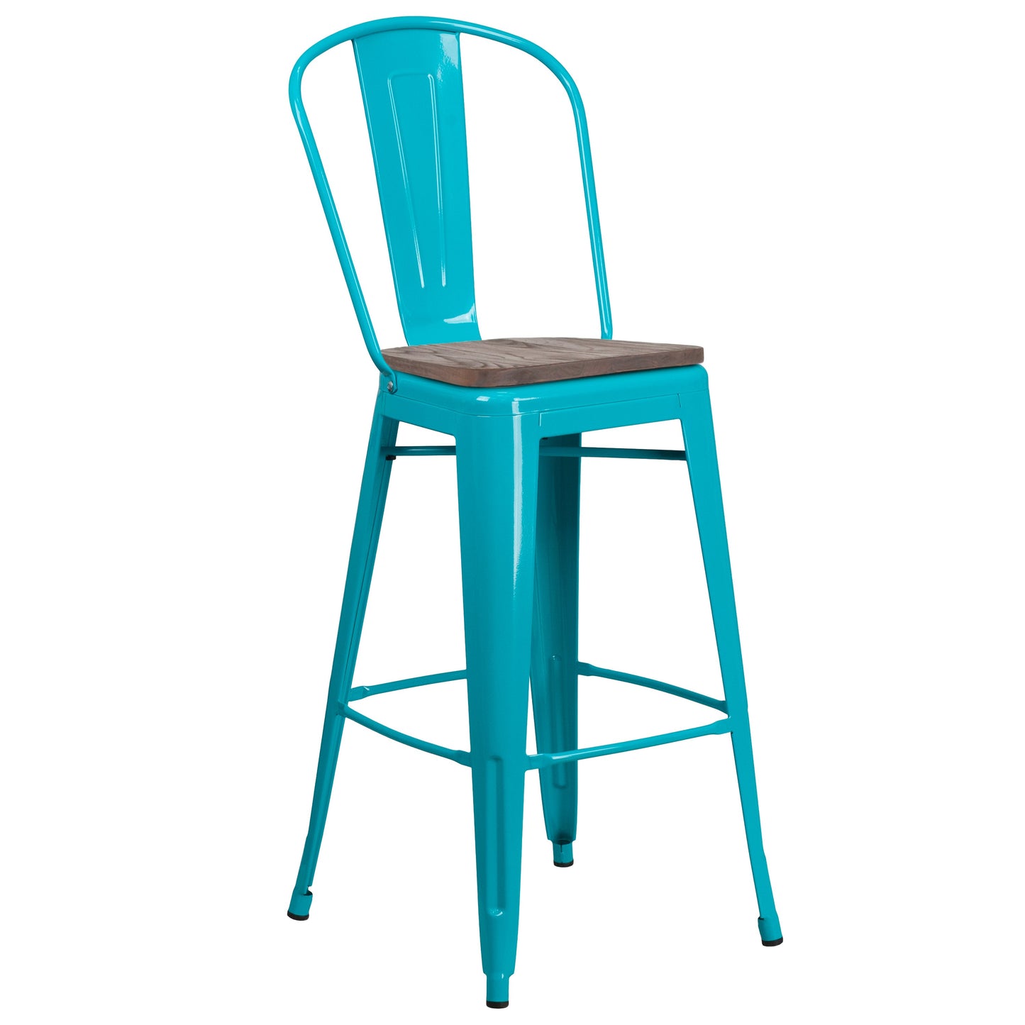 30" Teal Metal Barstool ET-3534-30-CB-WD-GG