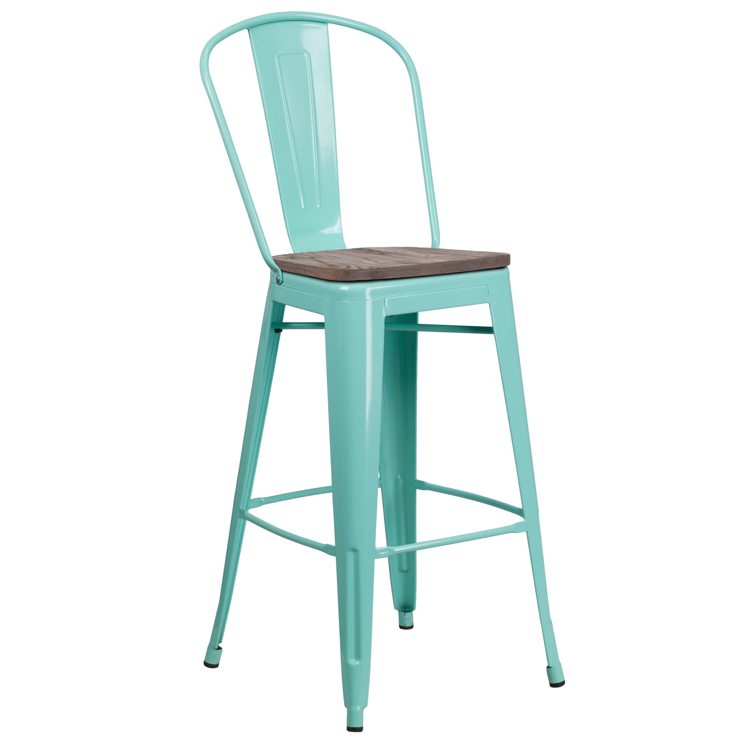 30" Mint Metal Bar Stool ET-3534-30-MINT-WD-GG