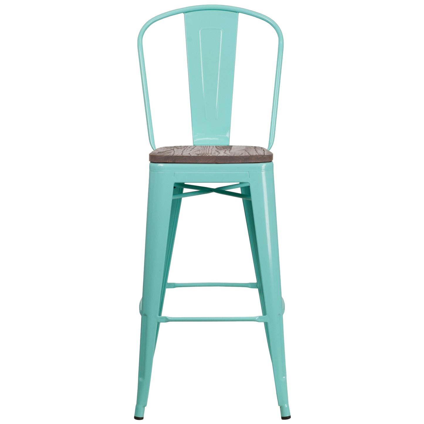 30" Mint Metal Bar Stool ET-3534-30-MINT-WD-GG