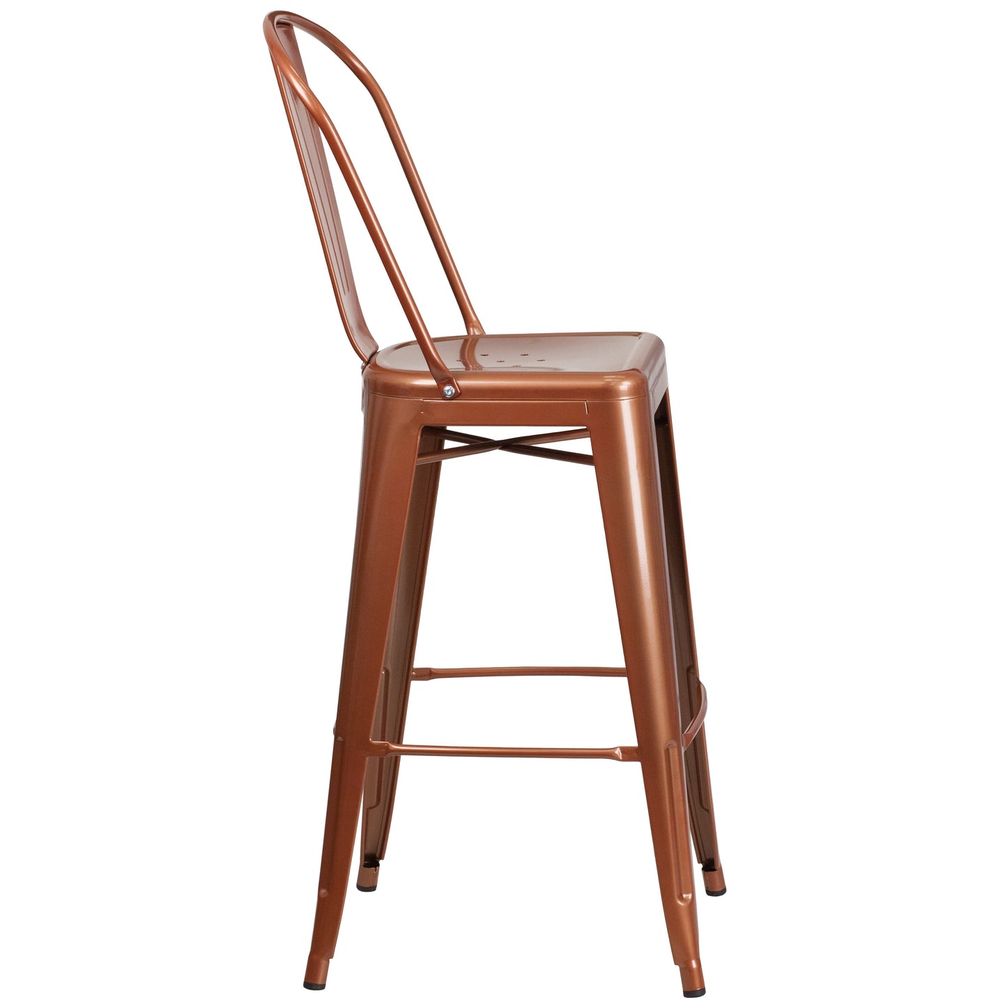 30" Copper Metal Outdoor Stool ET-3534-30-POC-GG