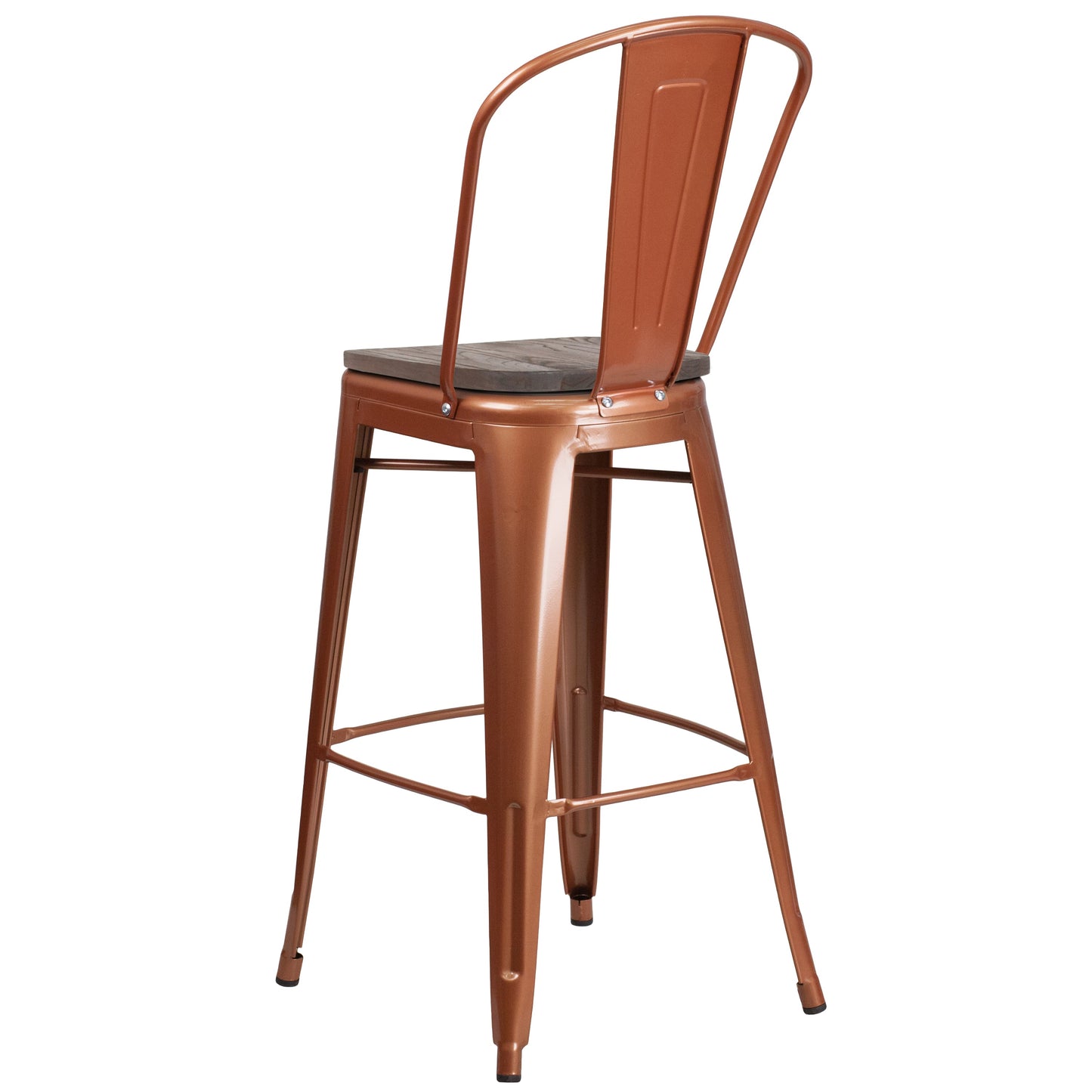 30" Copper Metal Bar Stool ET-3534-30-POC-WD-GG