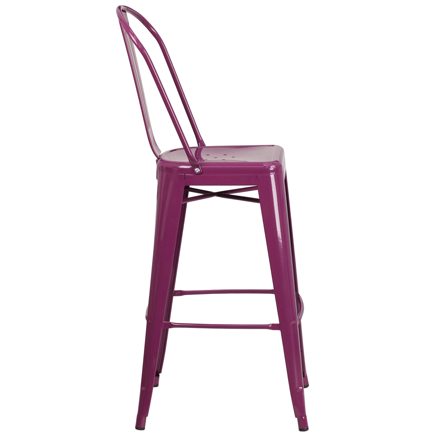 30" Purp Metal Outdoor Stool ET-3534-30-PUR-GG