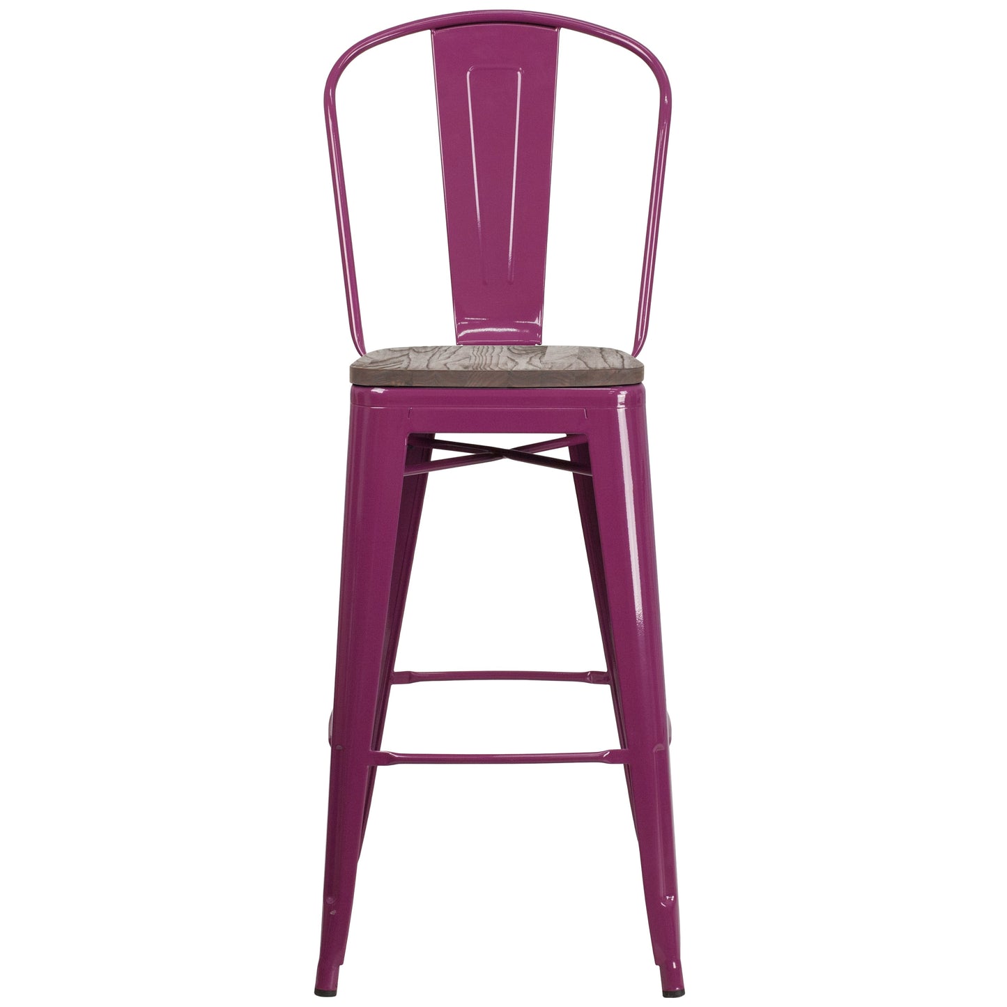 30" Purple Metal Bar Stool ET-3534-30-PUR-WD-GG