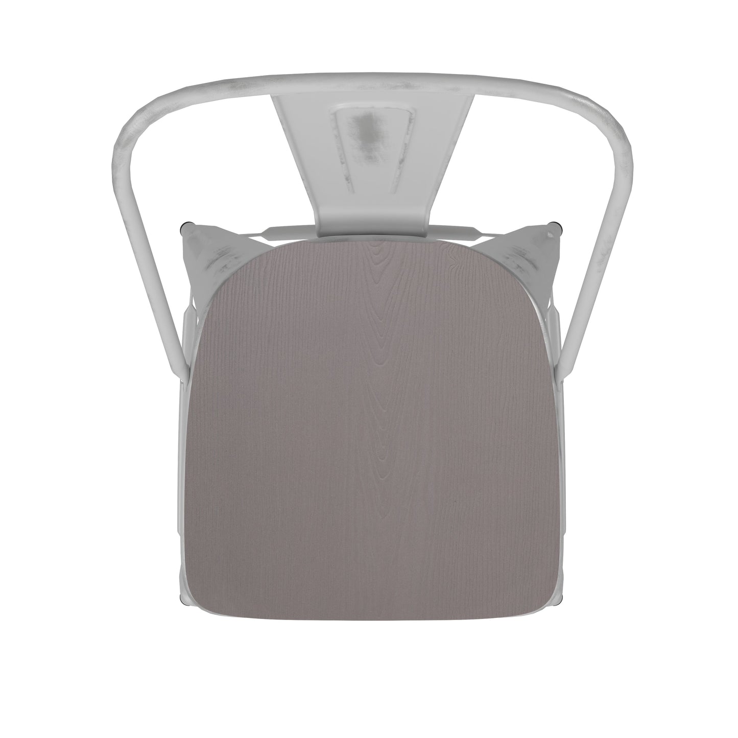 White Metal Stool-Gray Seat ET-3534-30-WH-PL1G-GG