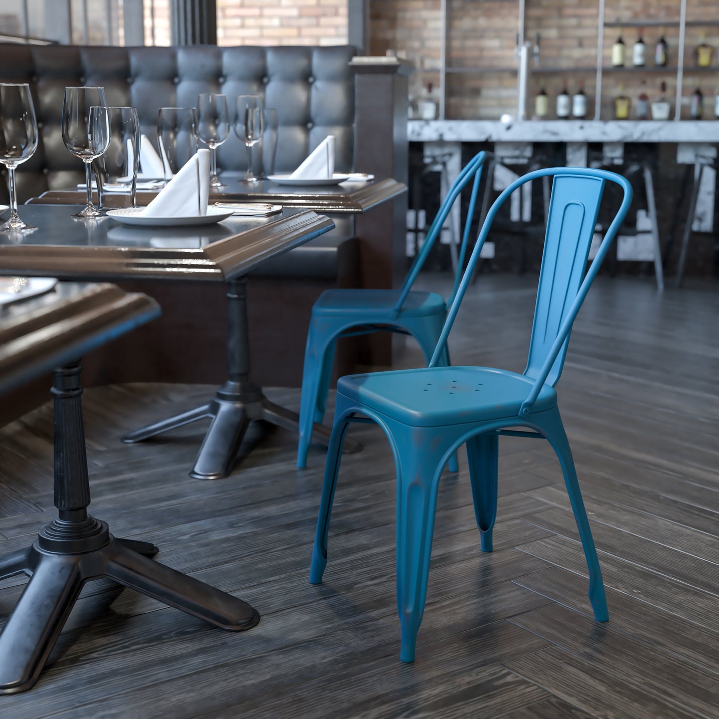 Stackable Metal Bistro Style Chair