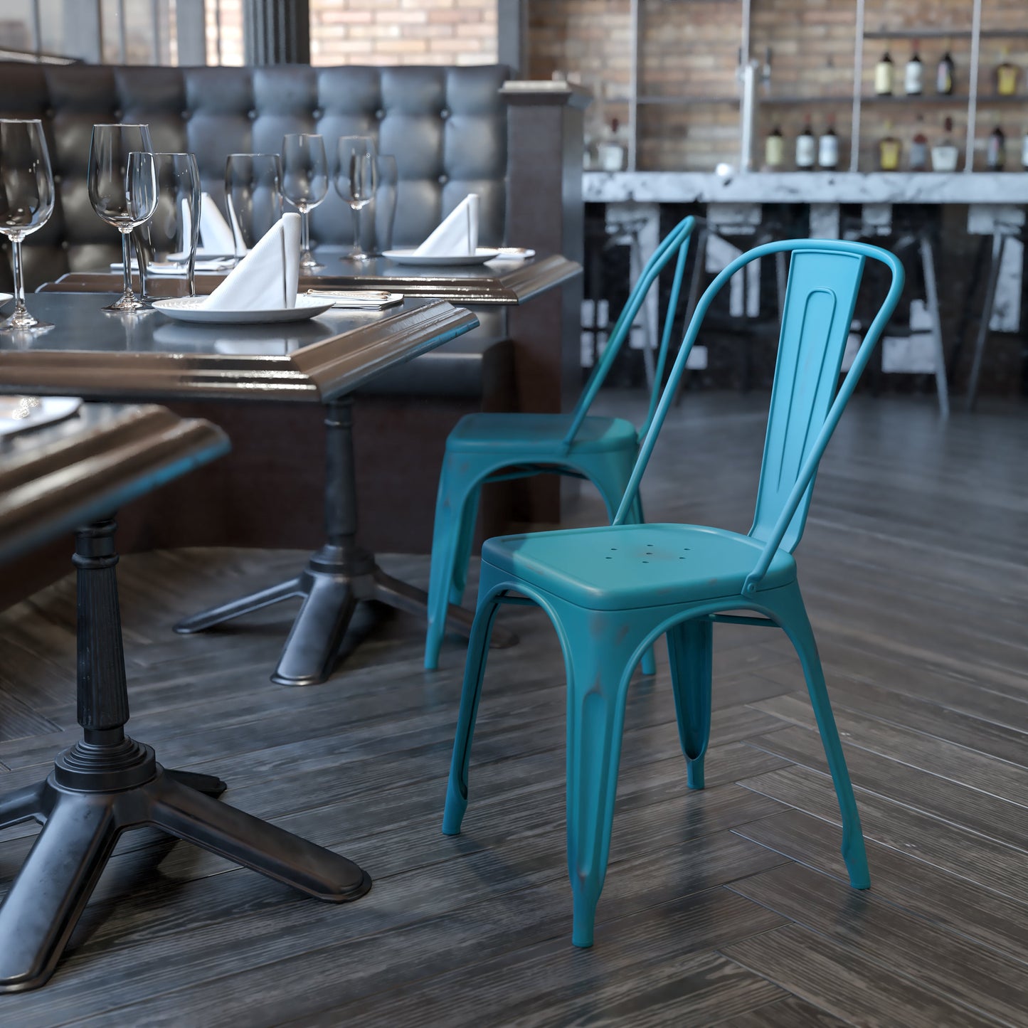 Stackable Metal Bistro Style Chair