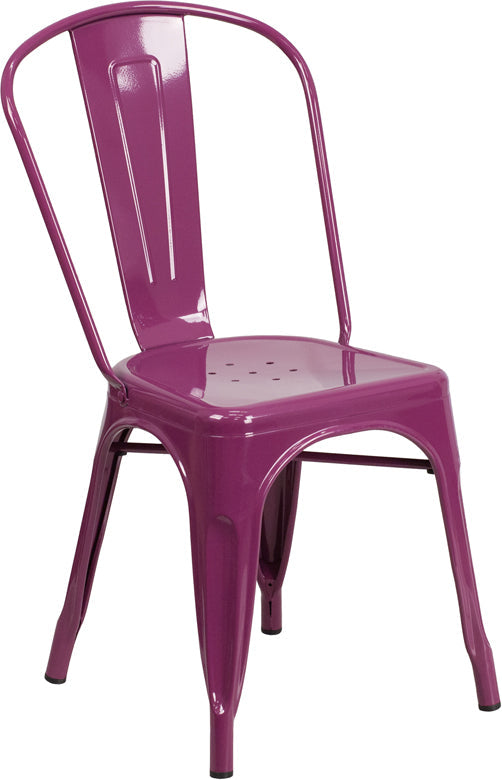 Stackable Metal Bistro Style Chair