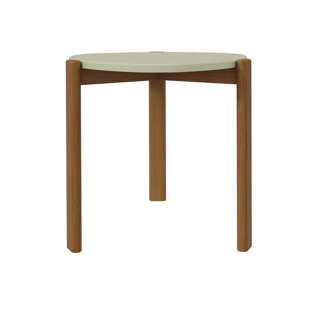 Manhattan Comfort Mid-Century Modern Gales End Table with Solid Wood Legs in Pistachio Green