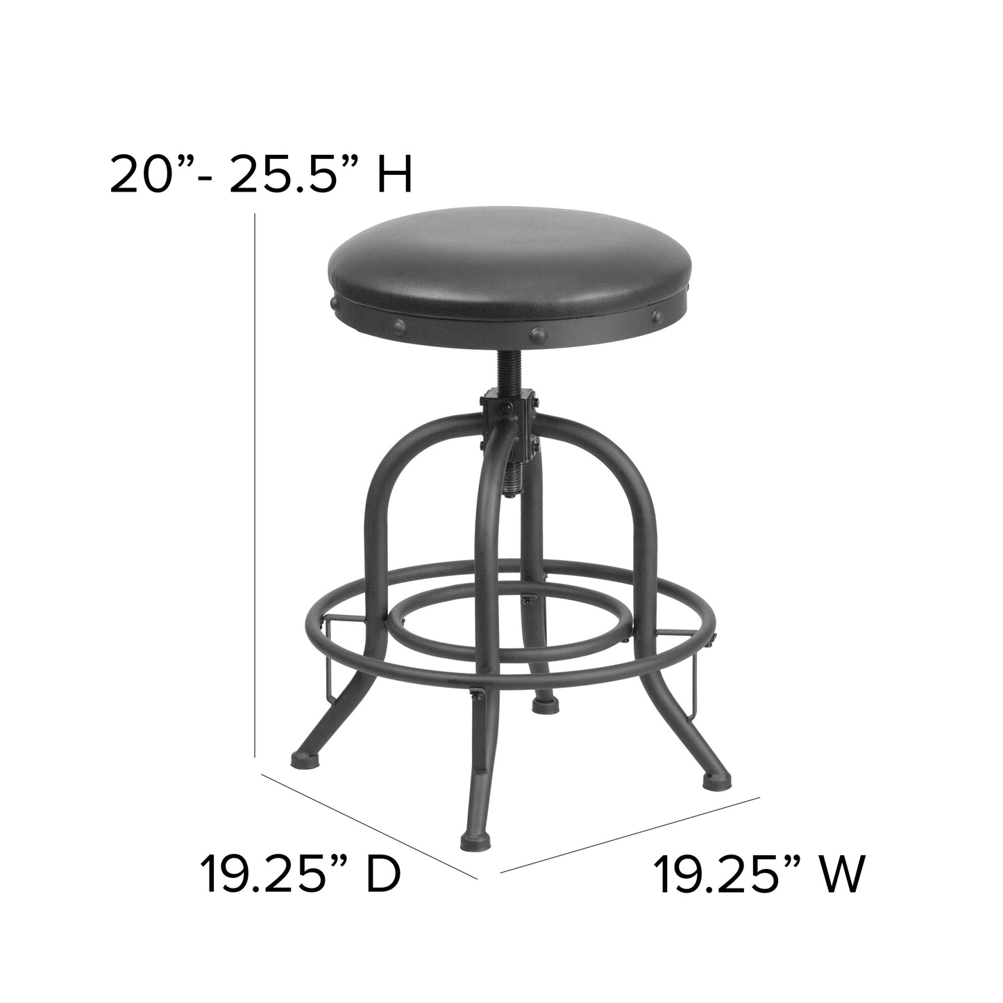 24"H Black Swivel Lift Stool ET-BR542-224-GG