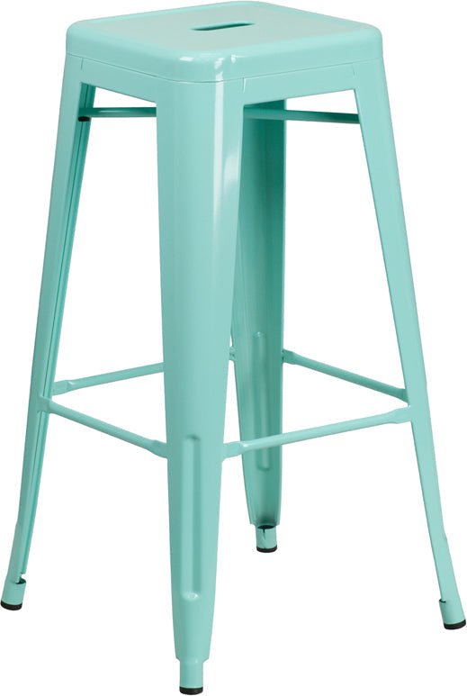 30" Mint No Back Metal Stool ET-BT3503-30-MINT-GG