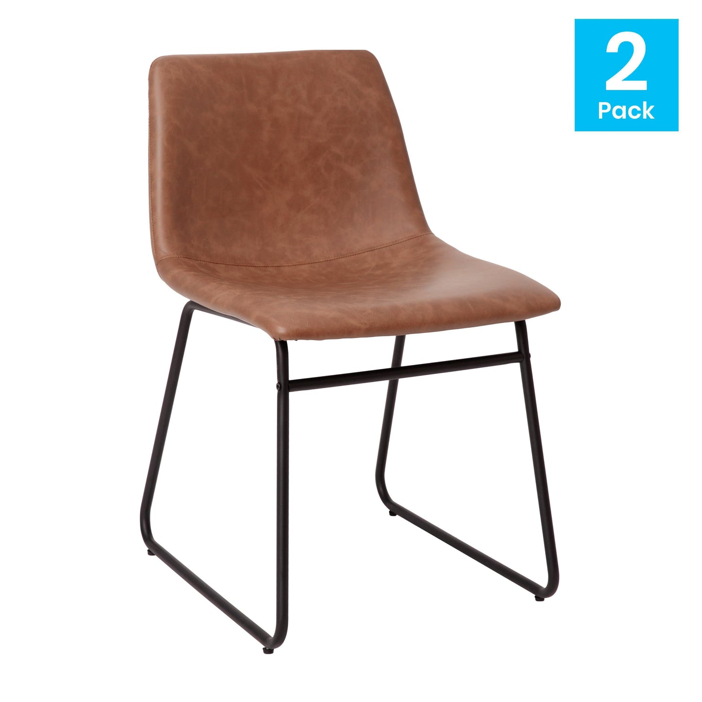 2Pk 18" Lt Brown Dining Chairs ET-ER18345-18-LB-BK-GG