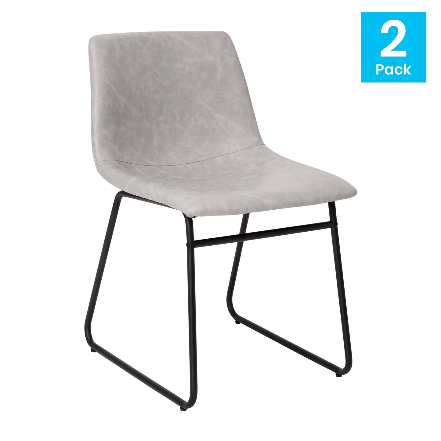 2Pk 18" Lt Gray Dining Chairs ET-ER18345-18-LG-BK-GG