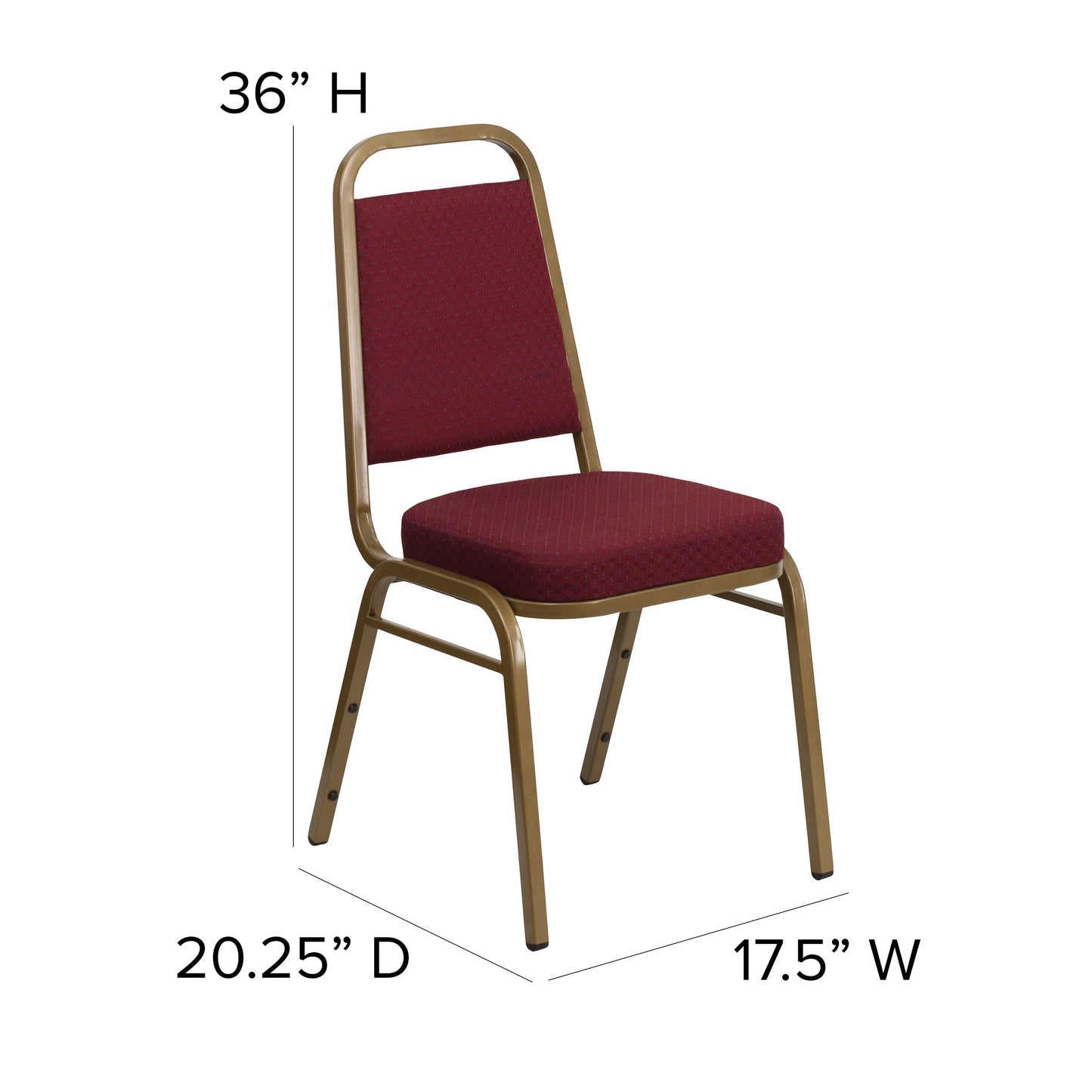 Burgundy Fabric Banquet Chair FD-BHF-1-ALLGOLD-0847-BY-GG