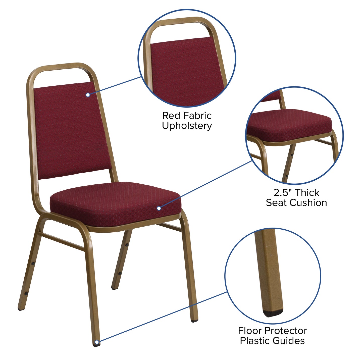 Burgundy Fabric Banquet Chair FD-BHF-1-ALLGOLD-0847-BY-GG