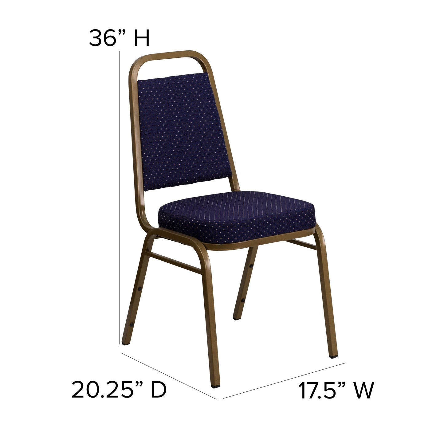 Navy Fabric Banquet Chair FD-BHF-1-ALLGOLD-0849-NVY-GG