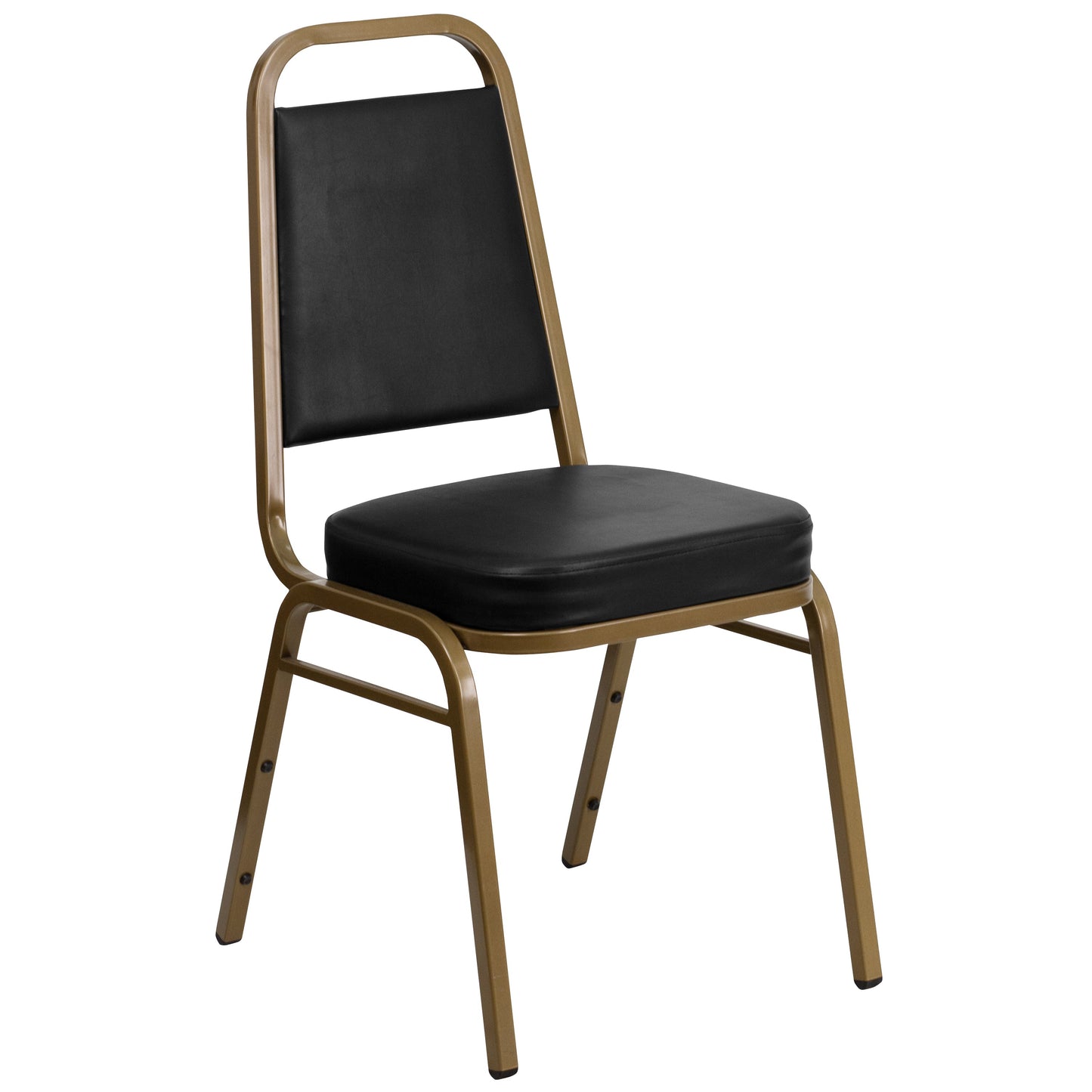 Black Vinyl Banquet Chair FD-BHF-1-ALLGOLD-BK-GG