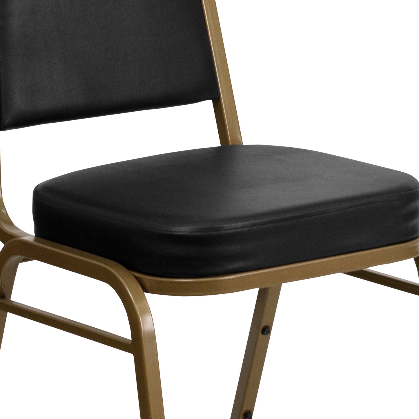 Black Vinyl Banquet Chair FD-BHF-1-ALLGOLD-BK-GG