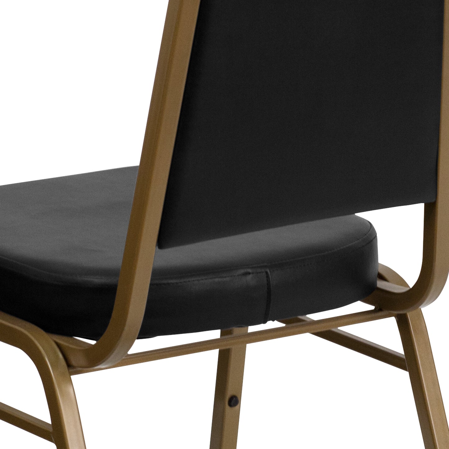 Black Vinyl Banquet Chair FD-BHF-1-ALLGOLD-BK-GG