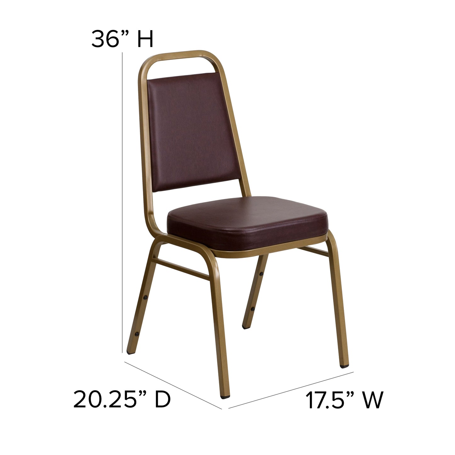 Brown Vinyl Banquet Chair FD-BHF-1-ALLGOLD-BN-GG