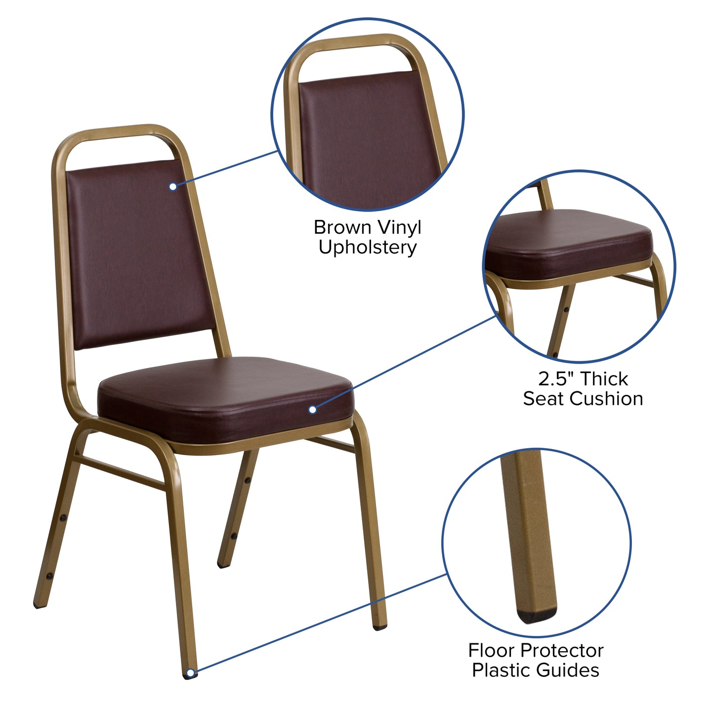 Brown Vinyl Banquet Chair FD-BHF-1-ALLGOLD-BN-GG